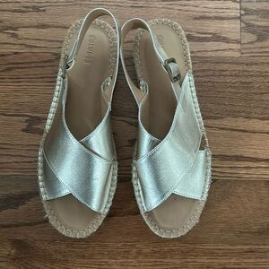 Soludos Gold Sandals, Size 10